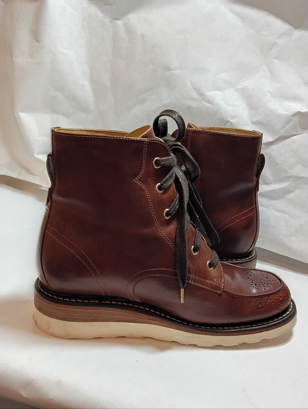 The Office of Angela Scott Mr. Ryan wedge chukka boots 38.brown leather lace up - Picture 5 of 15
